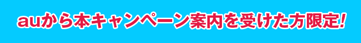 auから本キャンペーン案内を受けた方限定!